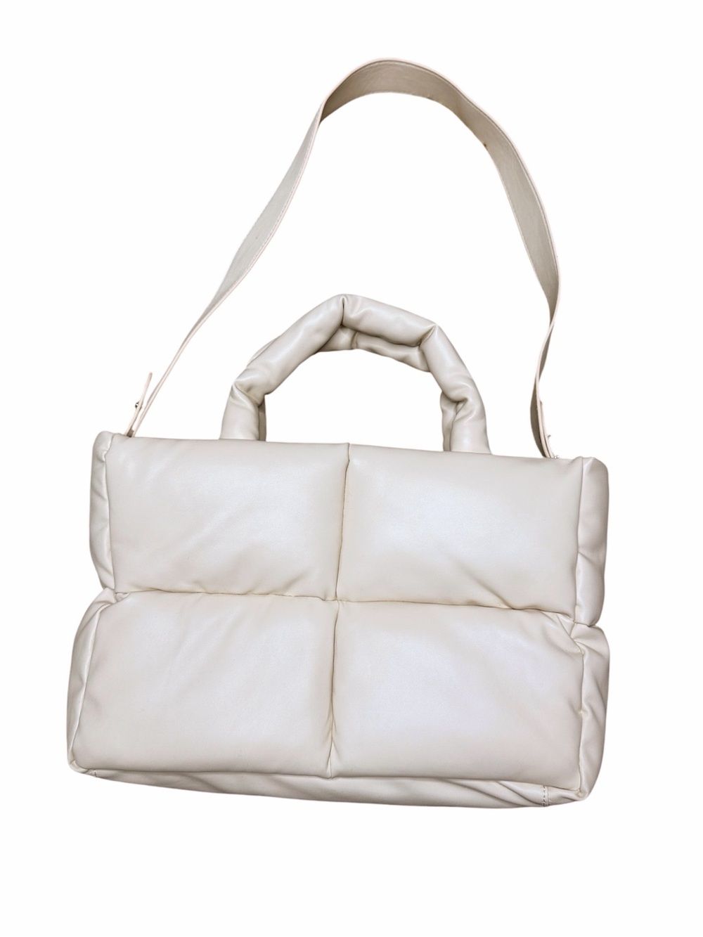 Quilted Puffer Tote Bag - Contemporary Women's Handbag